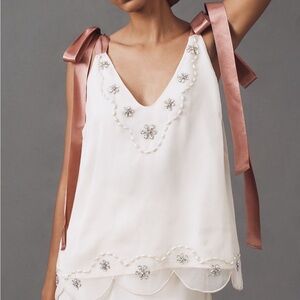 Anthropologie tie strap crystal top